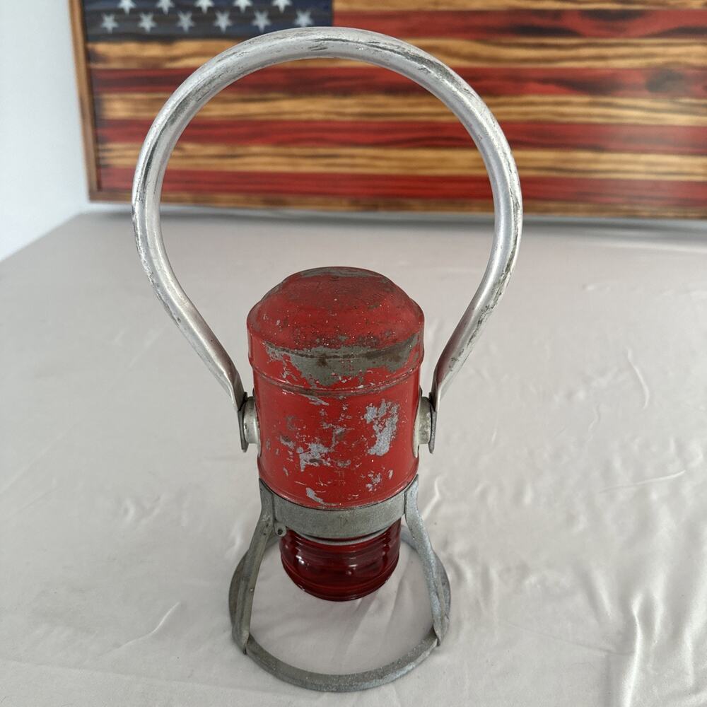 Vintage Railroad Lantern Red Lens Star Headlight & Lantern Co N.Y. Starlight